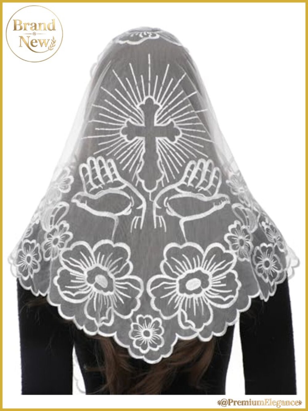 Catholic Chapel Veil Mantilla Embroidered Polyester Lace Wedding Head Cover